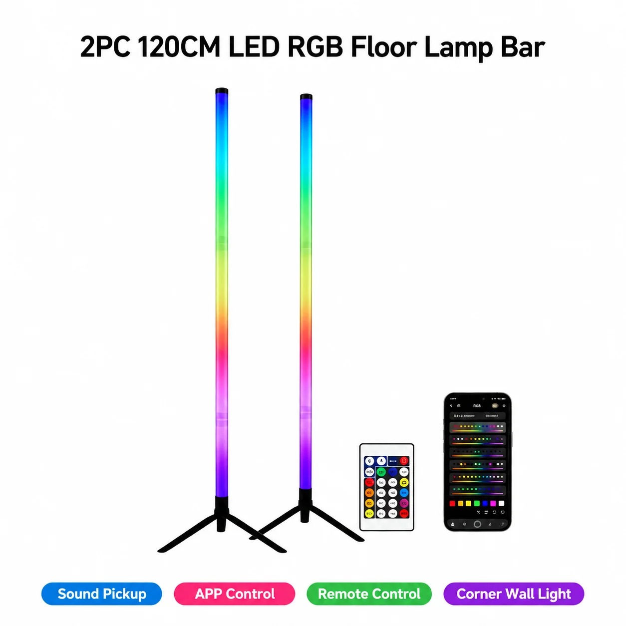2 SZT. Lampa podłogowa RGB 120 – Photography Lighting Game recenzja i cena